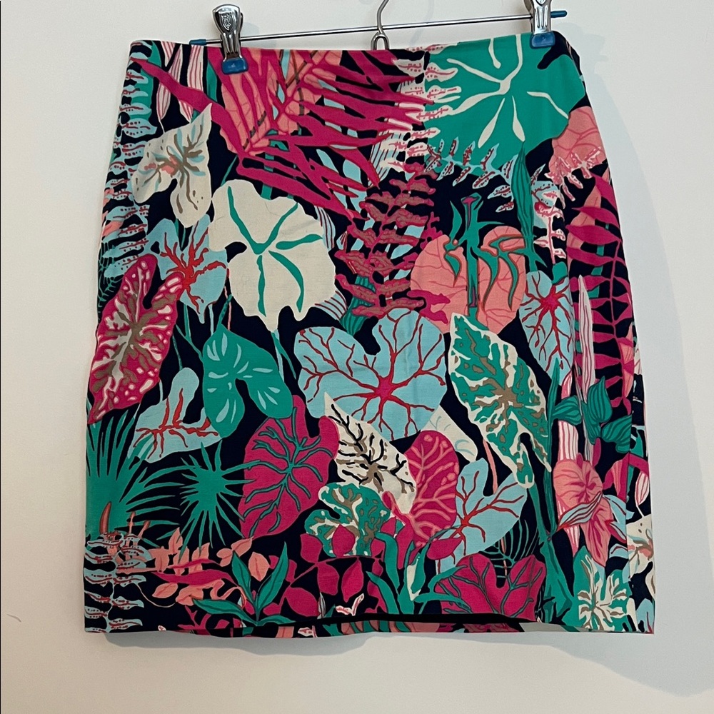 Talbots Tropical Leaf Print Pencil Skirt